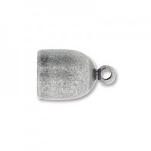 Bullet End Cap 6mm Ant Silver Plate-18개