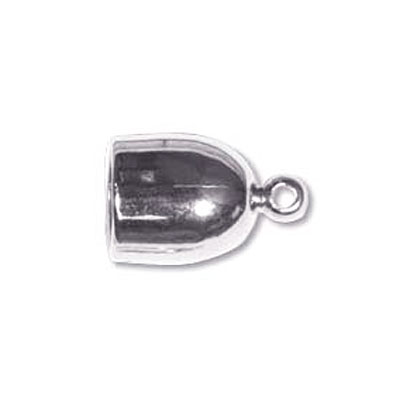 Bullet End Cap 6mm Silver Plate- 18개