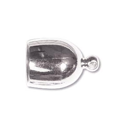 Bullet End Cap 8mm Silver Plate- 18개