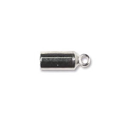 Barrel End Cap 3mm Silver Plate- 18개