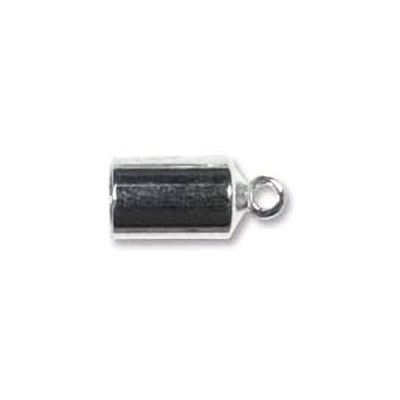 Barrel End Cap 4mm Silver Plate- 18개