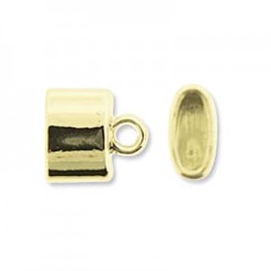 Gold Plate Oval End Cap 8.5 X 9mm -24개