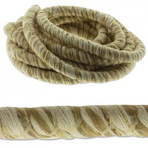 Fiber Wrapped Cord 10mm Ivory/gold - 3m