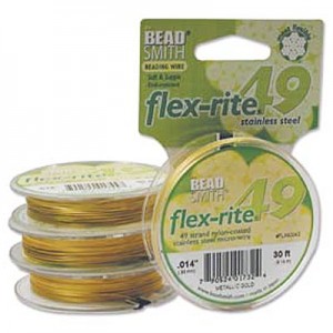 Flexrite 49 Strand Satin Gold 0.35mm - 9.1m