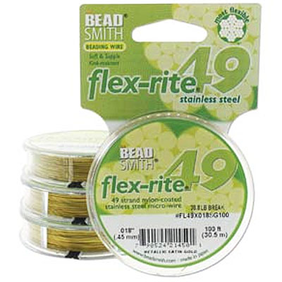 Flexrite 49 Strand Satin Gold 0.45mm - 30m