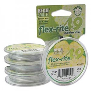 Flexrite 49 Strand Pearl Silver 0.6mm - 9.1m