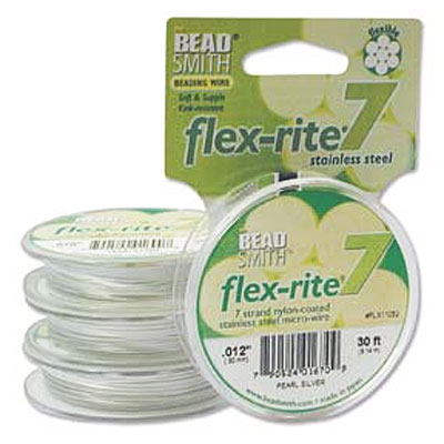 Flexrite 7 Strand Pearl Silver 0.3mm - 9.1m