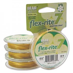 Flexrite 7 Strand Satin Gold 0.35mm - 9.1m