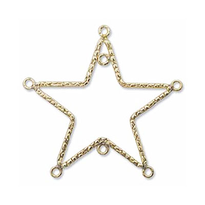 G/f Star W/7 Jump Rings Textured (14K 골드)