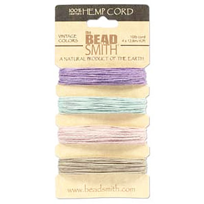 Hemp 4Color Card 10Lb Test Vintage Colrs 0.5mm - 50m