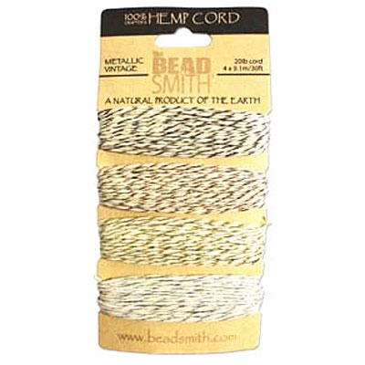 Hemp 4 Color Card  20 Lb Test Metallic Vintage 1mm - 60m