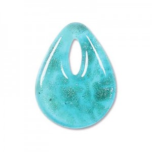 Drop Earring 19x27mm Turquoise-2개