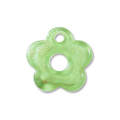 Flower Earring 17x17mm Green-2개