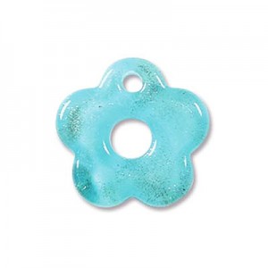 Flower Earring 17x17mm Turquoise-2개