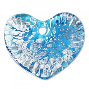 Heart Pendant 45x39mm Turquoise-1개