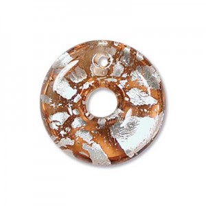 Donut Earring 19x19mm Amber-2개
