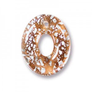 Donut Ovl Pndnt 17x21mm Amber-2개