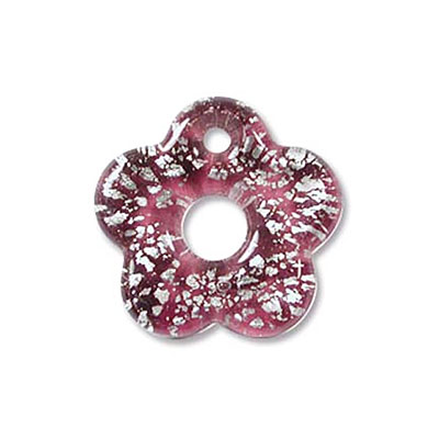 Flower Earring 17x17mm Purple-2개