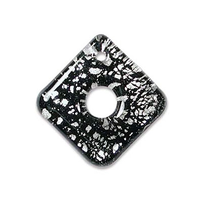 Diamond Earring 24x24mm Black-2개