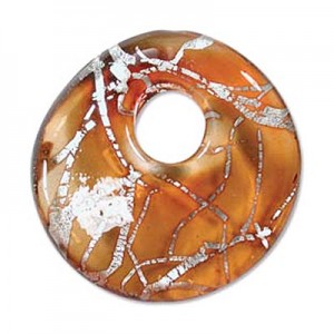 Donut Pendant 39x39mm Amber-1개