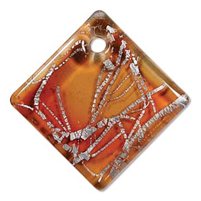 Diamond Pendant 46x46mm Amber-1개