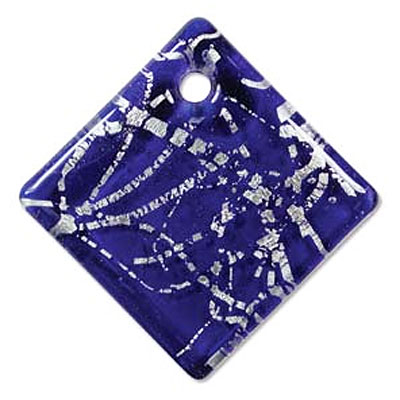 Diamond Pendant 46x46mm Blue-1개