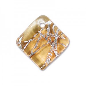 Diamond Earring 19x19mm Amber-2개