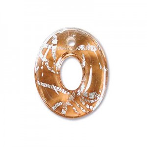 Donut Ovl Earring 17x21mm Amber-2개