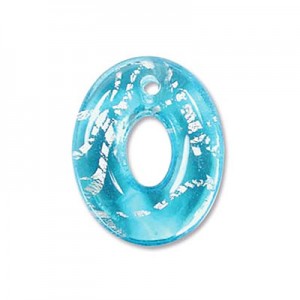 Donut Ovl Earring 17x21mm Turquoise-2개