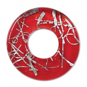 Donut Pendant 41x41mm Red-1개