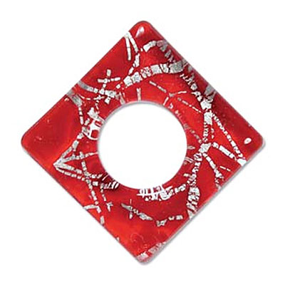 Diamond Pendant 47x47mm Red-1개