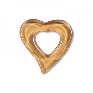 Heart Earring 19x20mm Amber-2개