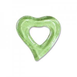 Heart Earring 19x20mm Green-2개