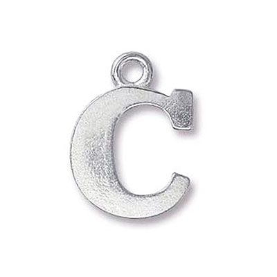 Pewter Letter Charm C 19mm - 3개