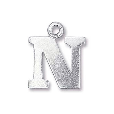 Pewter Letter Charm N 19mm - 3개