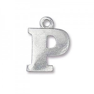 Pewter Letter Charm P 19mm - 3개