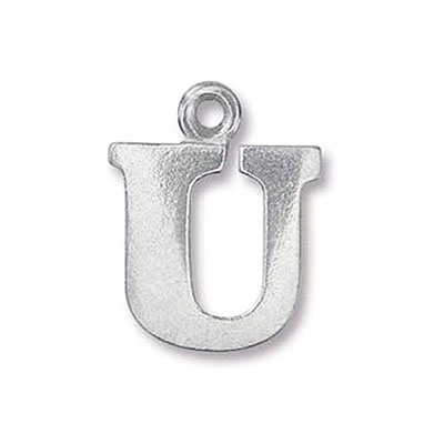 Pewter Letter Charm U 19mm - 3개