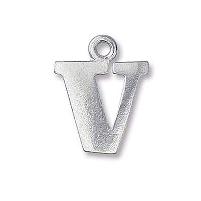 Pewter Letter Charm V 19mm - 3개