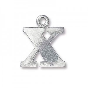 Pewter Letter Charm X 19mm - 3개