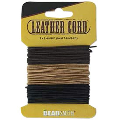 Indian Leather 1mm Asst Black Brown Nat - 21.9m