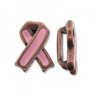 Breast Cancer Ribbon Ant Copper Flat 10x2.5mm -5개