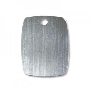 S/s 24x19mm Rectangle 24g Blank 2mm Hole (은92.5%) - 1개