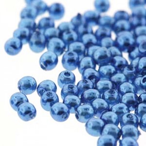 2mm Round Glass Pearls Persian Blue-300개