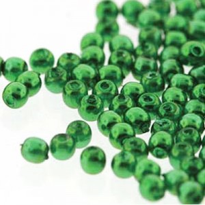 2mm Round Glass Pearls Xmas Green-300개