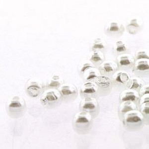 2mm Round Glass Pearls White-300개