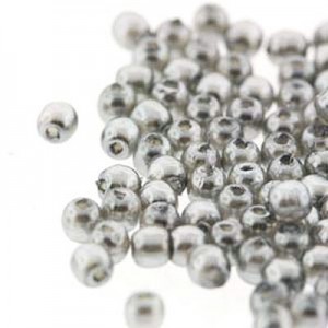 2mm Round Glass Pearls Silver-300개