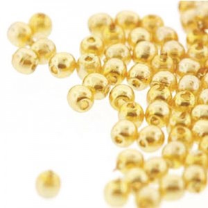 2mm Round Glass Pearls Gold-300개