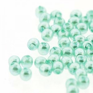2mm Round Glass Pearls Aqua-300개