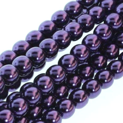 4mm Round Glass Pearls Purple-360개