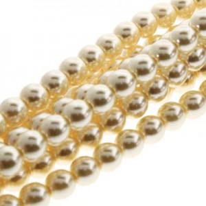 4mm Round Glass Pearls Cream-360개